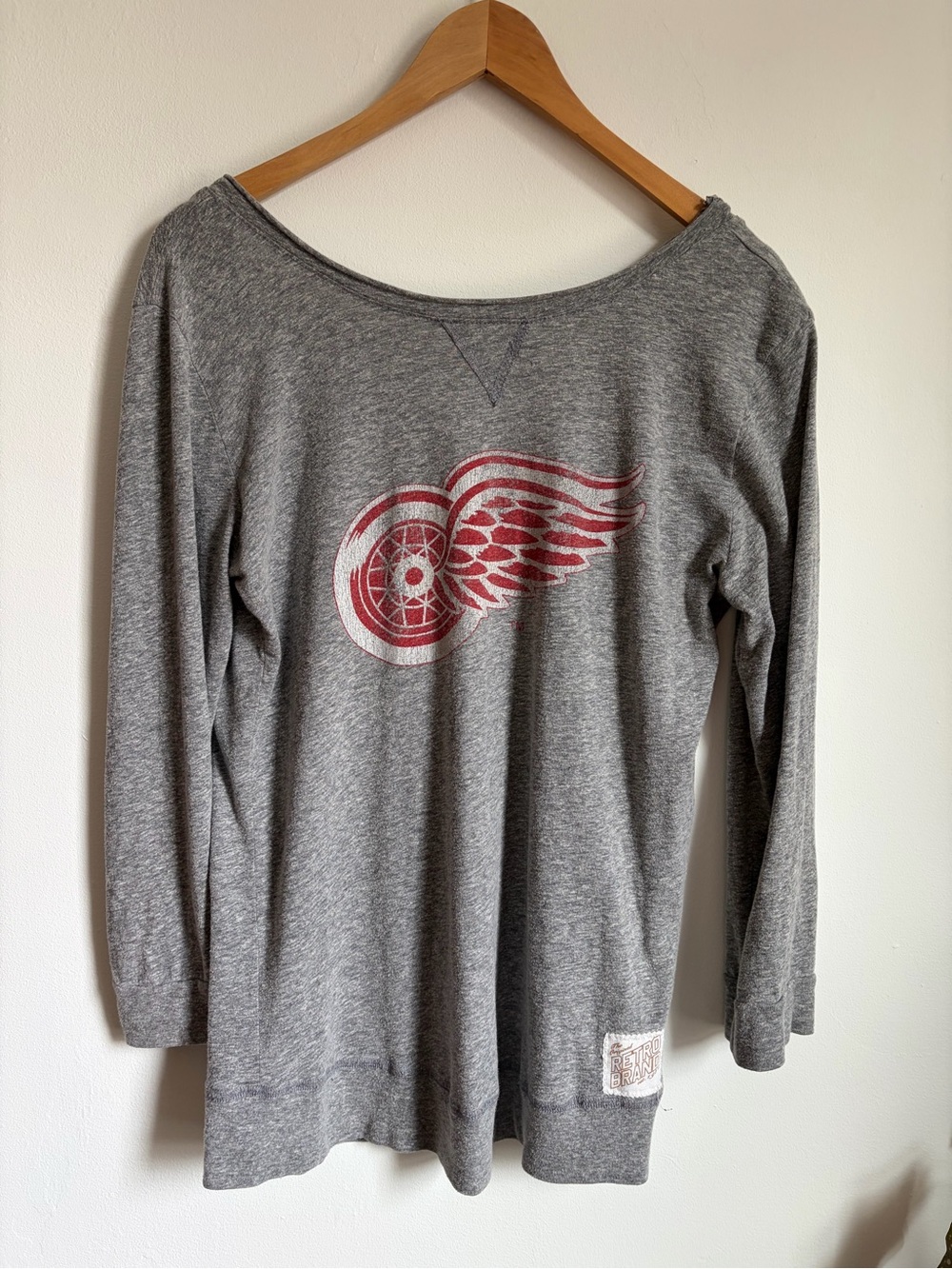Original Retro Brand Women's Grey Sweatshirt with Red Wing Graphic